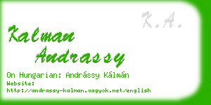 kalman andrassy business card