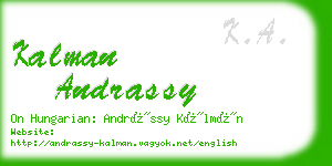 kalman andrassy business card